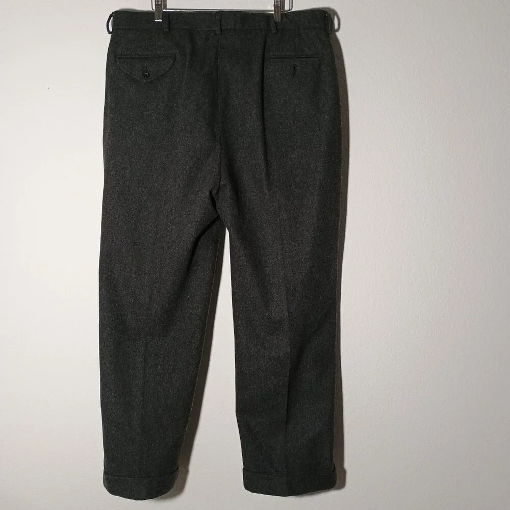 NWOT POLO RALPH LAUREN 40 X 30 100% Heavy Wool Flannel Tweed Trousers Pants Luxu - Picture 5 of 8